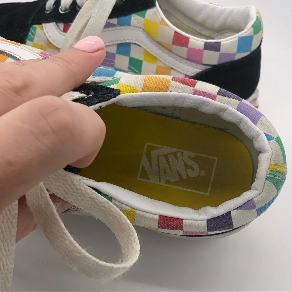 Vans Checkerboard Old Skool Multi Colored Checked Suede and Canvas Sneak… - Picture 6 of 6